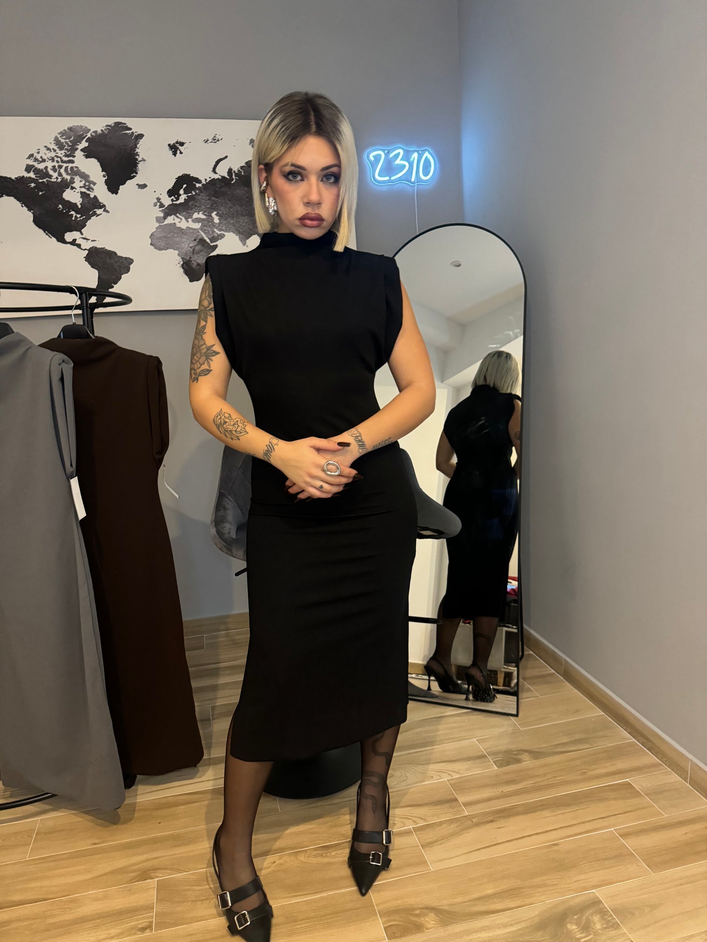 DRESS LUNGO SPALLINE