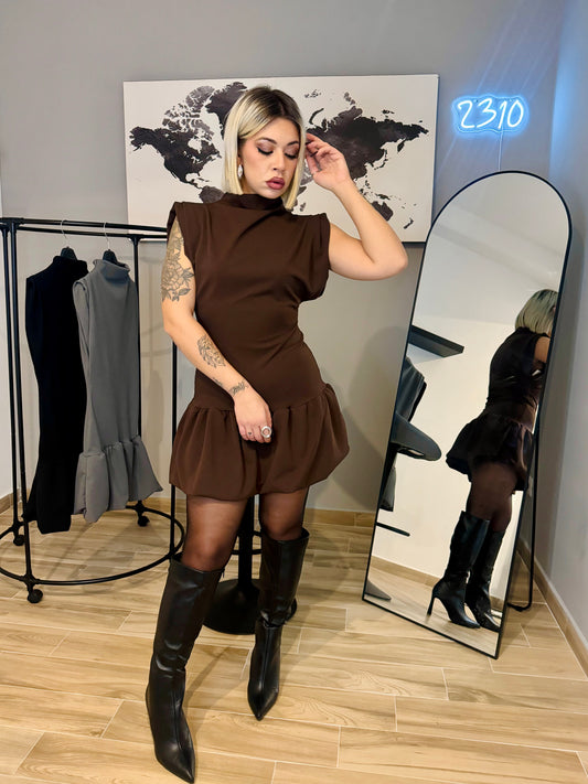 DRESS BALLON MARRONE