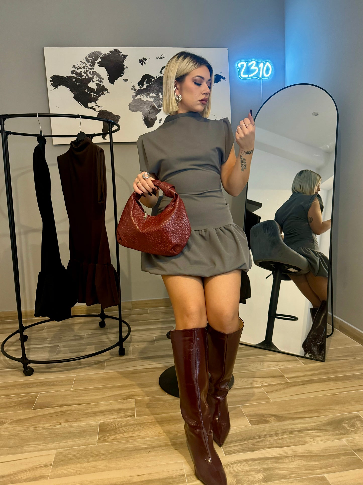DRESS BALLON GRIGIO