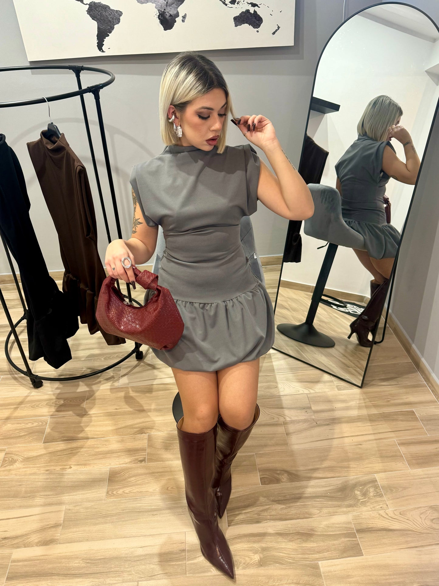 DRESS BALLON GRIGIO