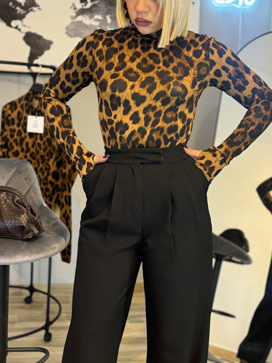 PANTALONE WIDE LEG NERO