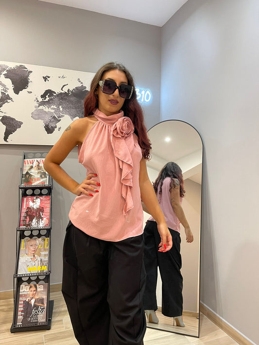 TOP CON ROSA RIMOVIBILE